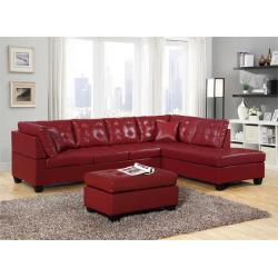 U5021 RED SECTIONAL WITH OTTOMAN