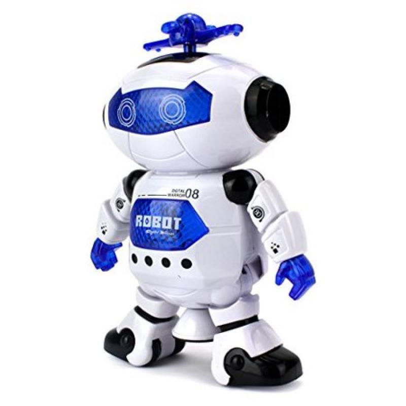 Digital Dancing Warrior Toy Robot Figure w/ Colorful Rotating Lights, Music, Dancing Action, 360 Degree Spins
