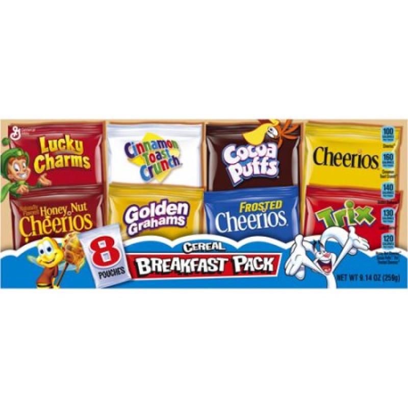 General Mills Breakfast Pack Breakfast Cereal, 9.14 Oz, 8 Ct