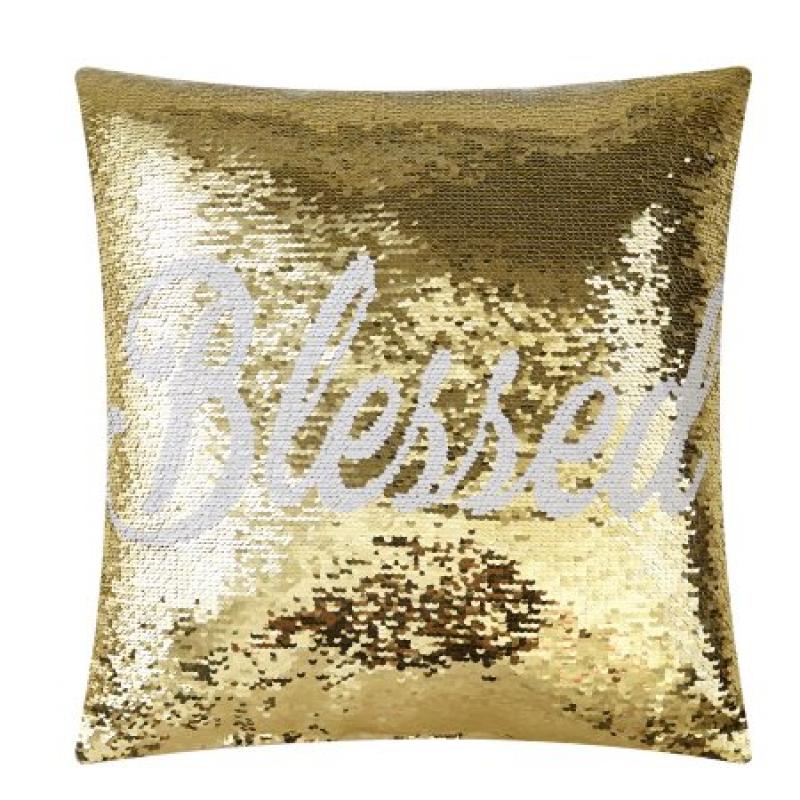 Mainstays Blessed Sparkle Sequin Throw Pillow