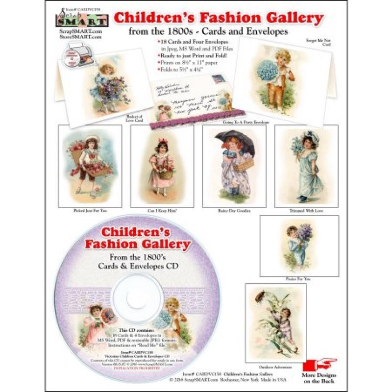 ScrapSMART ChildrensFashion Gallery From the 1800s Card s and Envelopes CD-ROM