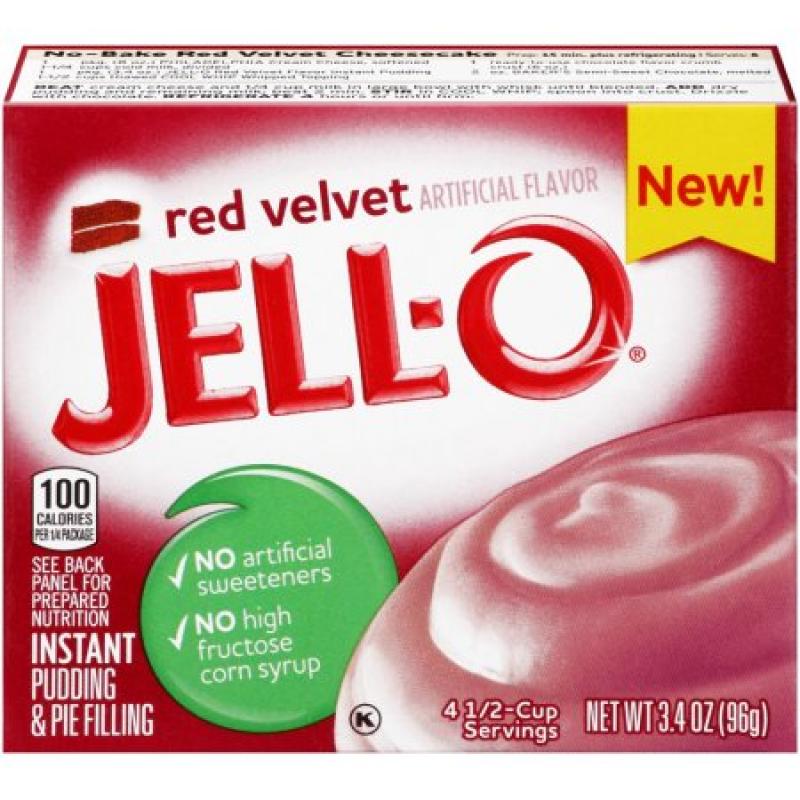 JELL-O Red Velvet Instant Pudding & Pie Filling Mix, 3.4 Oz