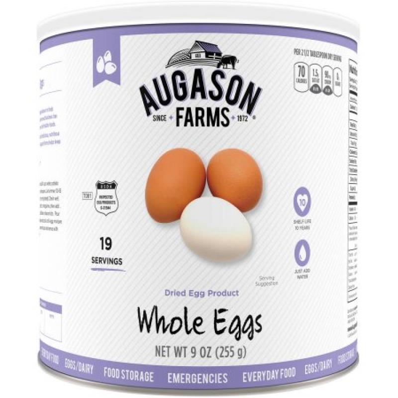 Augason Farms Whole Eggs Dried Egg Product, 9 oz