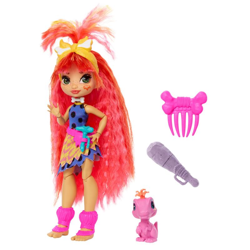 Cave Club Emberly Doll (8 - 10-Inch) Prehistoric Fashion Doll with Dinosaur Pet