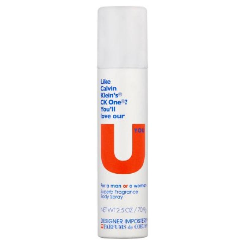 Designer Imposters: U Deodorant Body Spray, 2.50 oz