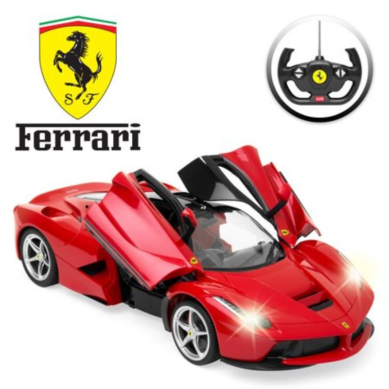 Best Choice Products 27 MHz 1/14 Scale Kids Officially Licensed Ferrari Model Remote Control Play Toy Car w/ Functioning Headlights, Taillights, Opening Doors, 5.1 MPH Max Speed - Red
