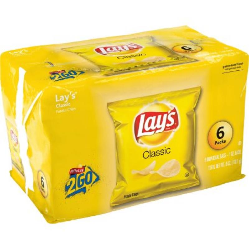 Lay&#039;s Classic Potato Chips, 6 Count, 1 oz. Bags