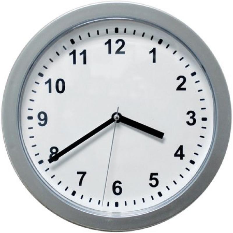 10" Silver Wall Clock with Hidden Safe