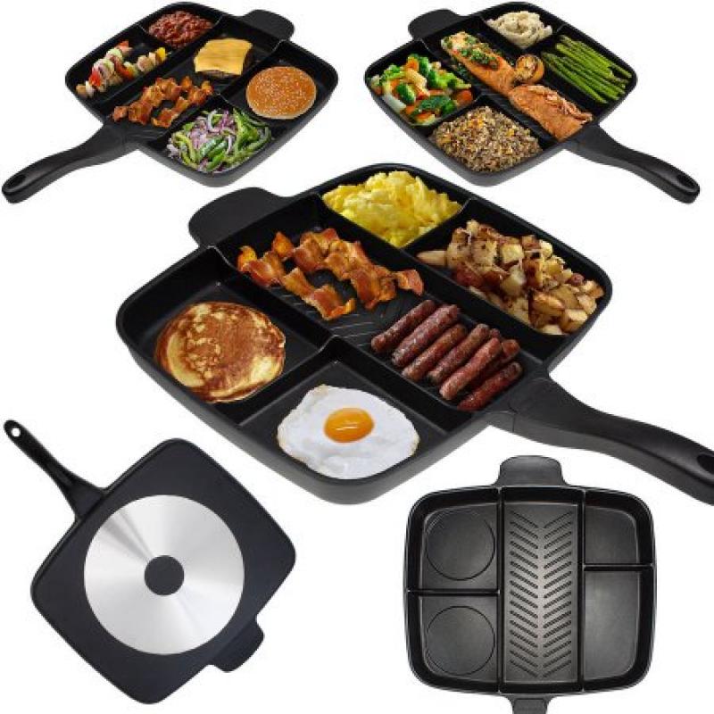 The Master Pan Non-Stick Divided Meal Skillet 15 Grill Fry Oven/Dishwasher Safe
