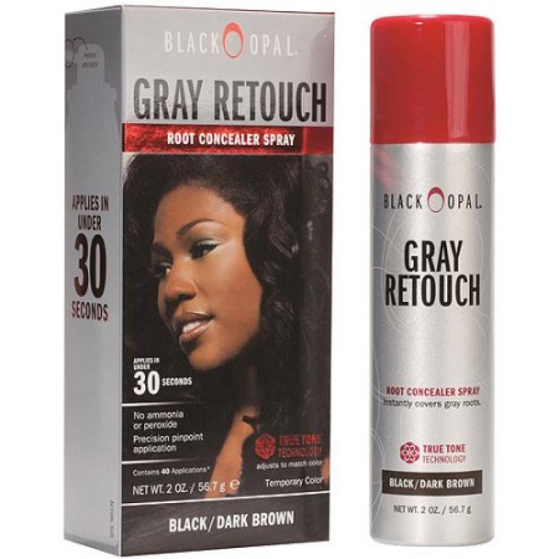 Black Opal Gray Retouch Root Concealer Spray, Black/Dark Brown, 2 oz