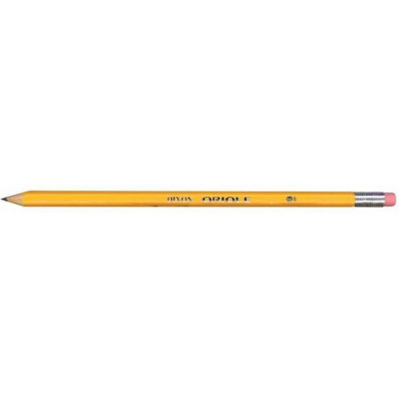 Dixon Oriole Pencil, Number 2 Tip, Black Lead, Yellow Barrel, Pack of 144