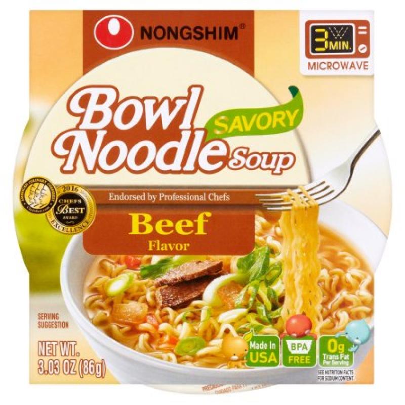 Nong Shim Beef And Ginger Flavor Bowl Noodle Soup, 3.03 oz