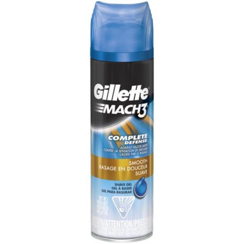 Gillette Mach3 Complete Defense Smooth Shave Gel, 7 Oz