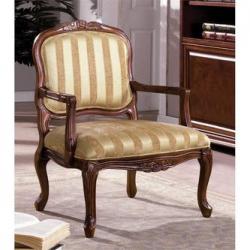 Furniture of America Antley Upholstered Accent Chair in Vintage Oak
