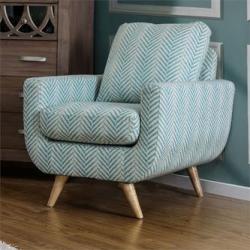 Furniture of America Azzie Stripped Accent Chair in Blue