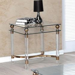 Furniture of America Bolynn End Table in Gold
