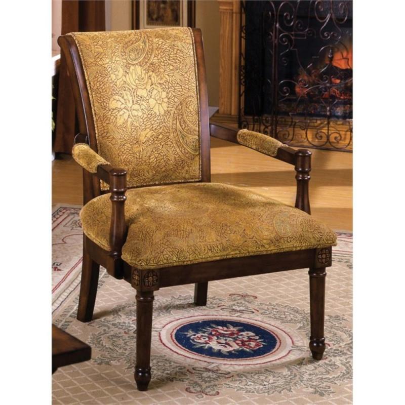 Furniture of America Dirk Accent Chair in Antique Oak