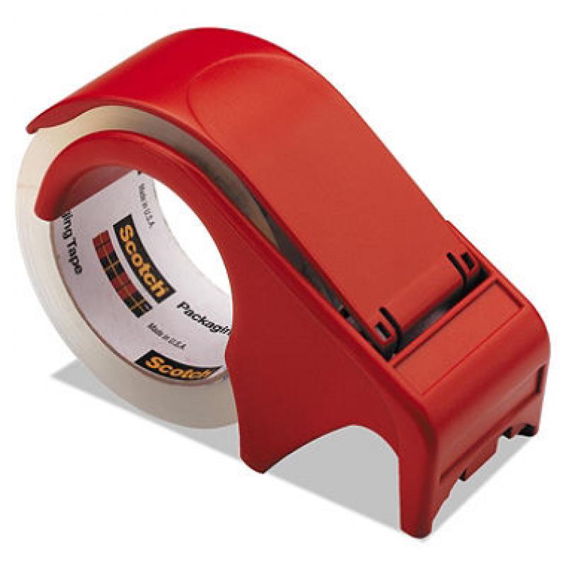 Scotch - Compact and Quick Loading Dispenser for Box Sealing Tape, 3" Core, Plastic - Red