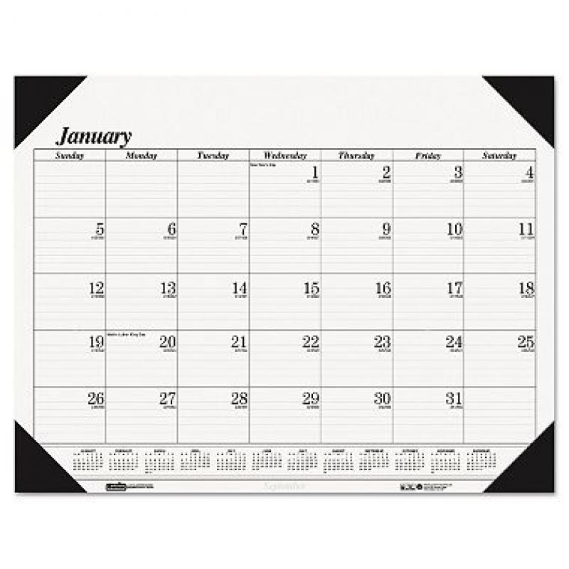 House of Doolittle One-Color Refillable Monthly Desk Pad Calendar, 22 x 17, 2017 (pak of 2)