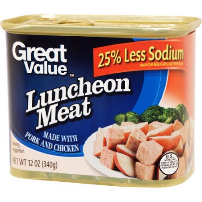 Great Value 25% Less Sodium Luncheon Meat, 12 oz