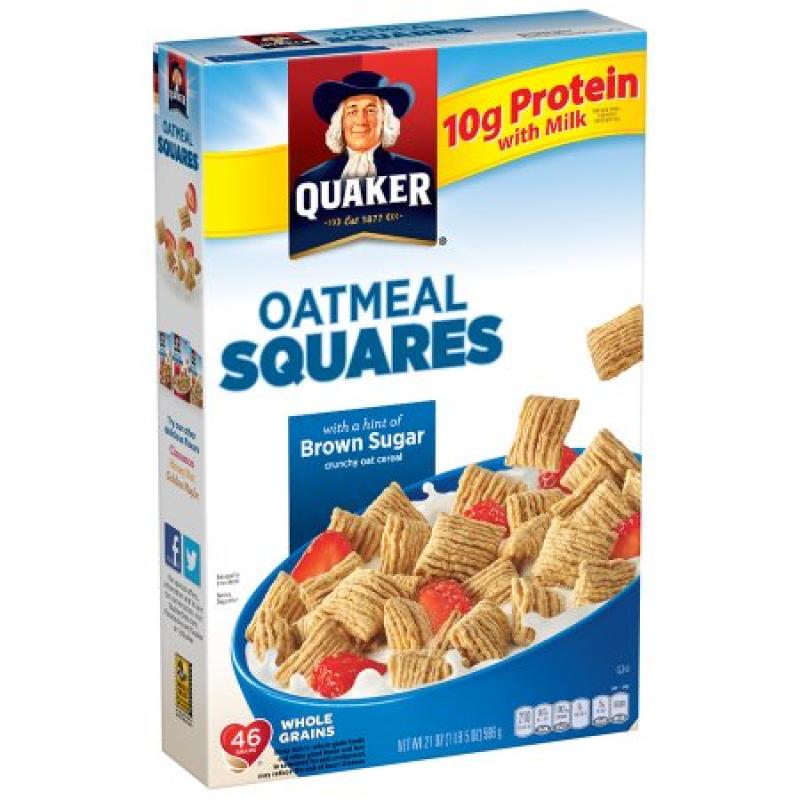 Quaker Oatmeal Squares Brown Sugar Cereal, 21 oz
