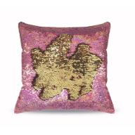 Holographic Pink Reverse to Shiny Gold Decorative Pillow
