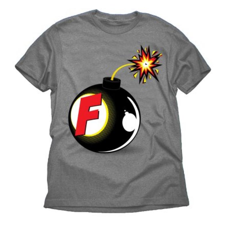 F Bomb Funny Attitude Big Mens Charcoal Graphic Tee Shirt