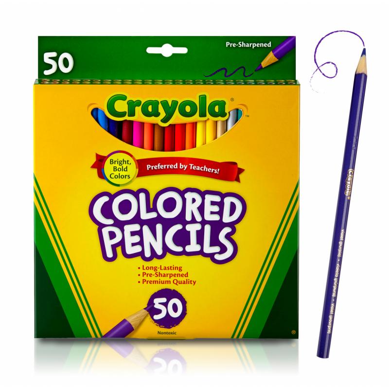 Crayola Colored Pencils, Coloring Supplies, 50 Count