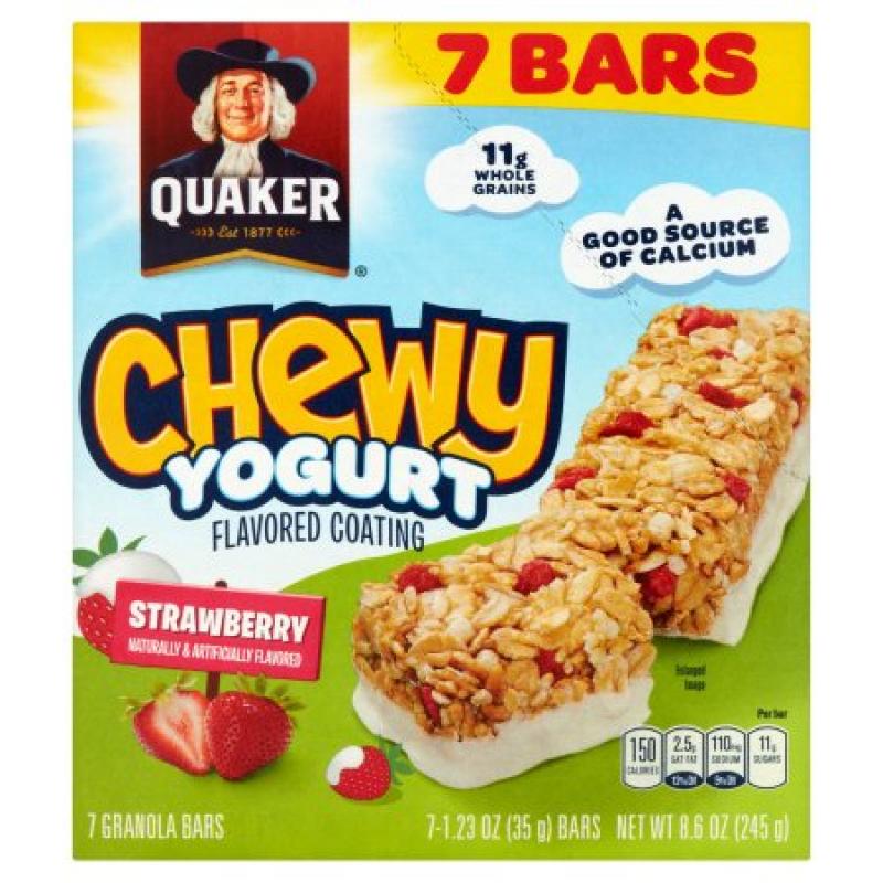 Quaker Chewy Yogurt Strawberry Granola Bars, 7 count, 1.23 oz Bars